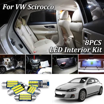 

8Pcs White Error Free For 2009 2010 2011 2013 2014 2015 2016 2017 VW Scirocco 3 3R LED Interior Map Dome Trunk Light