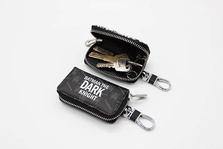 Модная Высококачественная кожаная сумка для ключей Бэтмен, чехол для ключей от автомобиля, маленький держатель для ключей, органайзер, сумка для мужчин, поясная цепочка для ключей на молнии, кошельки для ключей