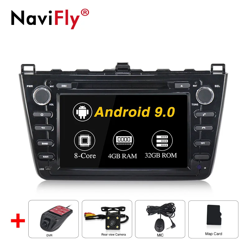 8Core Android 9,0 4+ 32G автомобиля Радио DVD плеер Автомобильный мультимедийный плеер для Mazda 6 Ruiyi Ultra 2008 2009 2010 2011 2012 gps Navi Canbus RDS - Цвет: 8Core Camera DVR