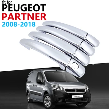 

Door Handle Car Accessories for Peugeot Partner 2008~2018 Luxuriou Chrome Handle Cover Trim Set Car Stickers 2017 2016 2015 2014