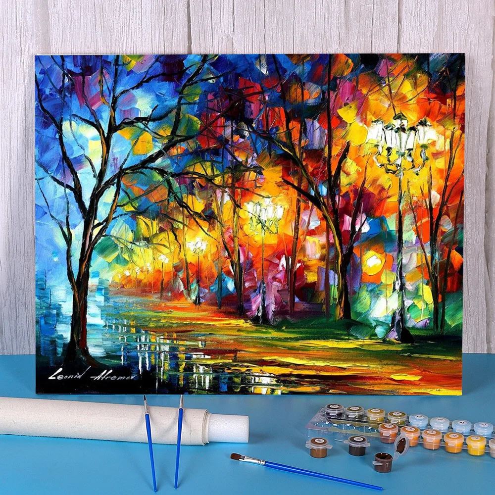 Mystical Alley Paint By Numbers Package Acrylic Paints 40*50 Oil Painting Loft Wall Picture Children Drawing | Дом и сад