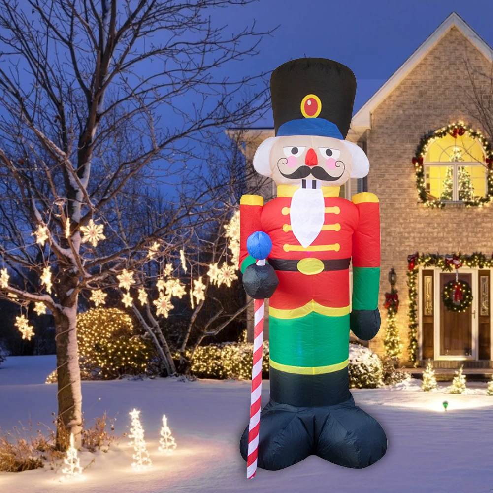  Christmas Inflatable Santa Claus Soldier Model LED Lamp Doll Garden Air Blown With Light Up Outdoor - 4000216789822