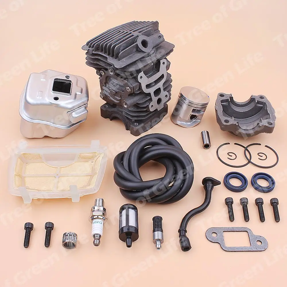 38mm Cylinder Piston Exhaust Muffler Kit For Stihl MS181 MS 181 Air Fuel Oil Seal Filter Line Engine Pan Base Bearing Chainsaw 4
