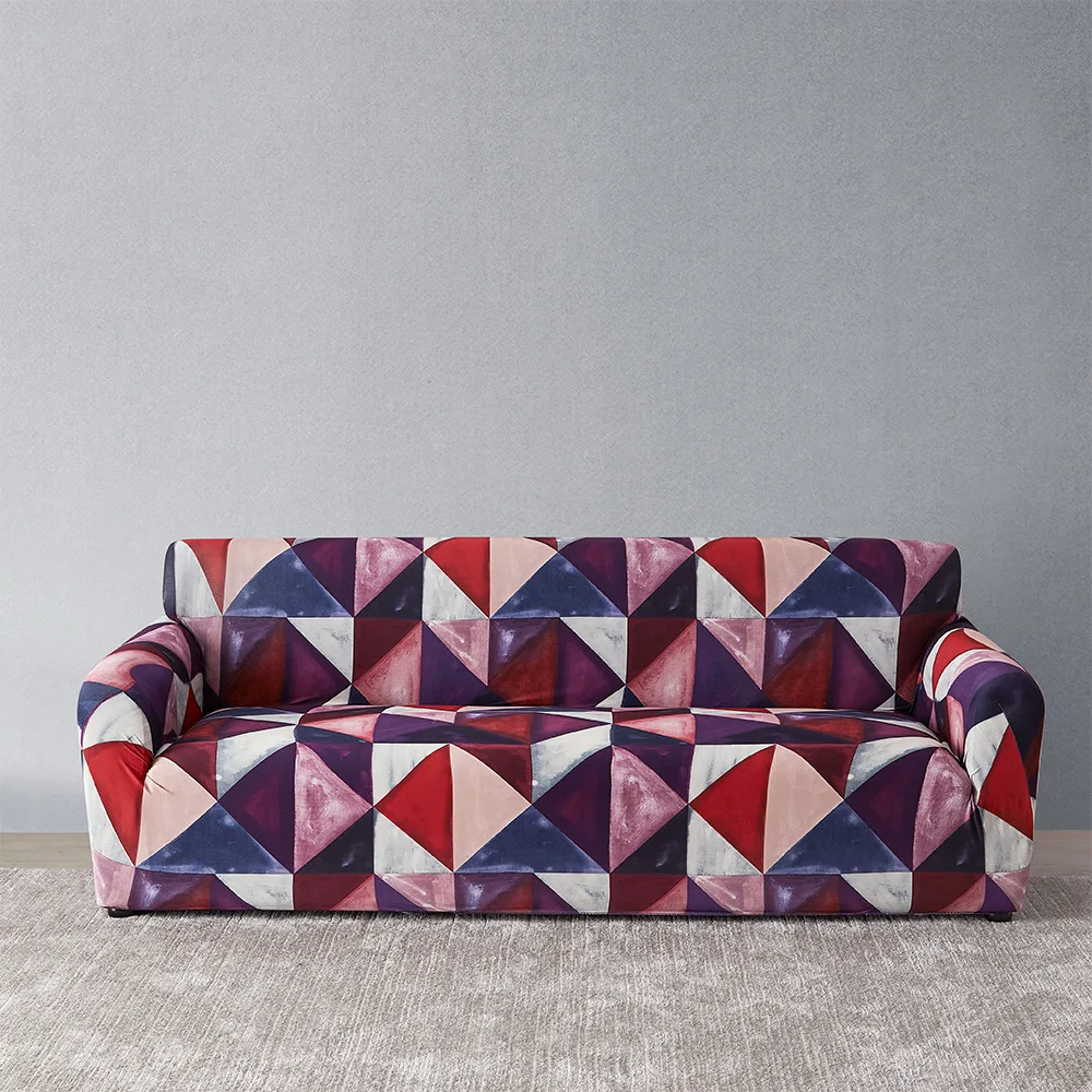

Modern simple geometric brushed print removable and washable stretch children's bedroom living room sofa cover sofa cover towel