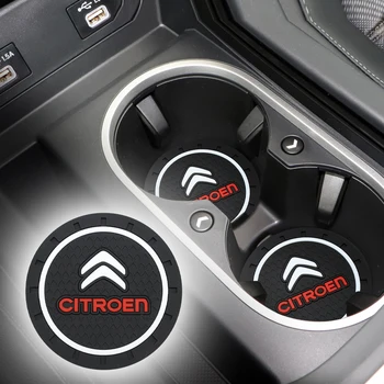

1pcs Fashion car-styling decoration PVC car non-slip coaster mat case For Citroens C4 C1 C5 C3 C6 C-ELYSEE VTS Car Accessories