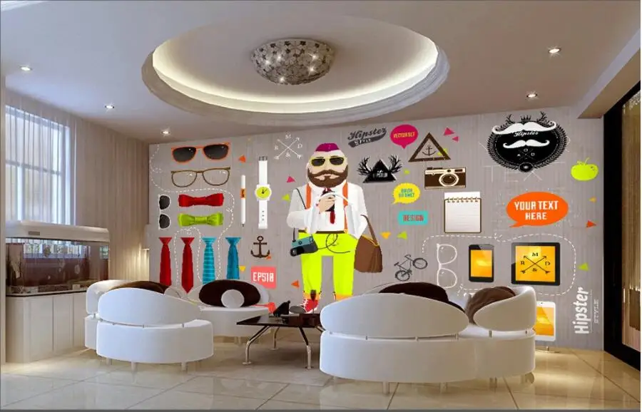 

Custom photo 3d wallpaper Fashion and cute hipster shopping mall beauty salon home decor 3d wall murals wallpaper for walls 3 d
