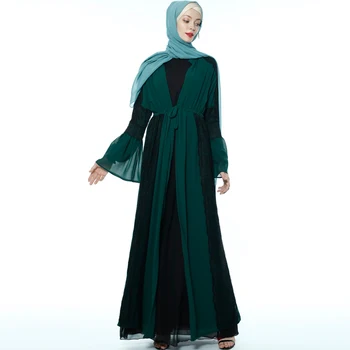 

Lace Open Abaya Turkey Kimono Dubai Muslim Hijab Dress Kaftans Abayas For Women Caftan Robe Musulmane Femme Islamic Clothing