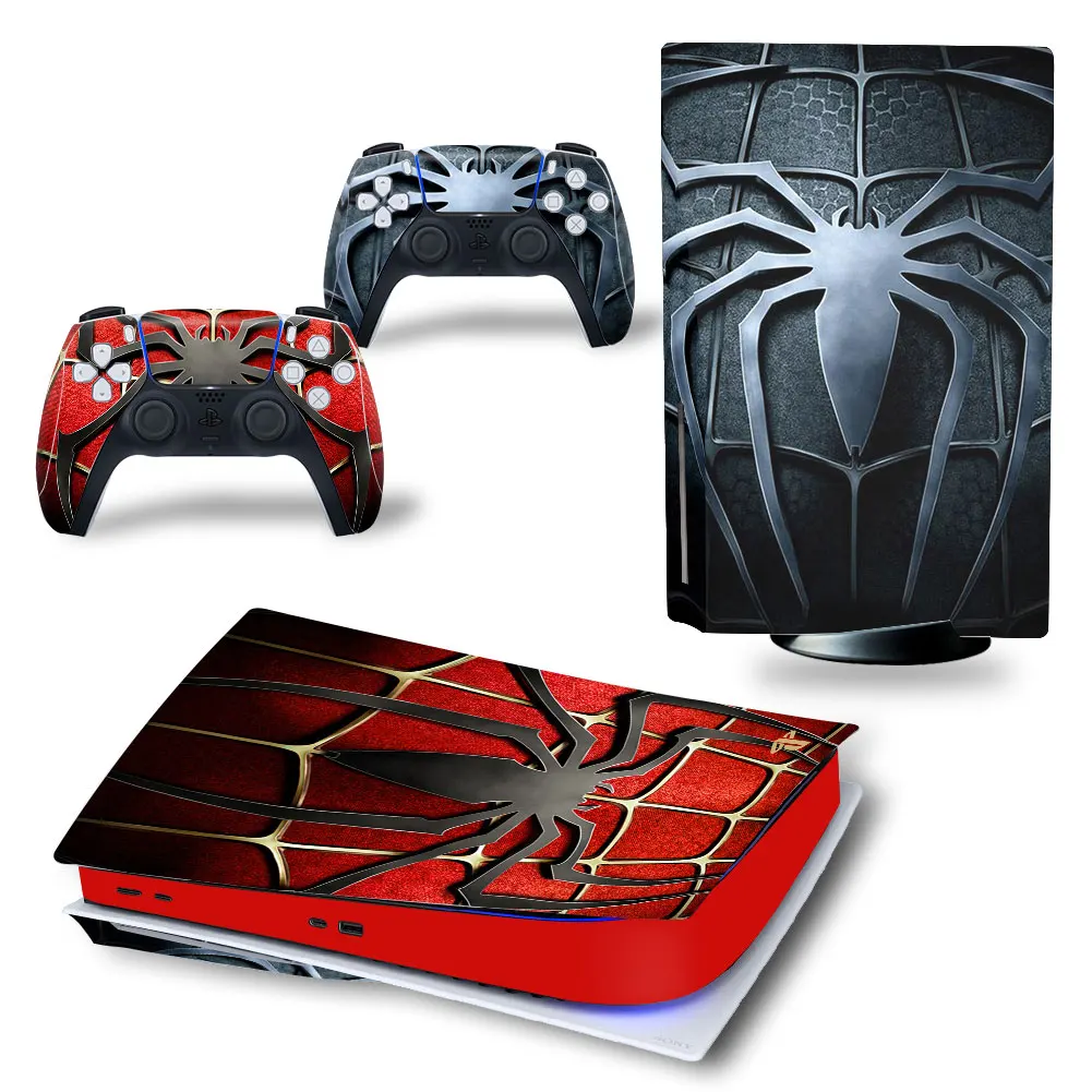 Marvel Iron Man PS5 Disk Skin Sticker Decal Cover for PlayStation 5 Console and 2 Controllers PS5 Disk Skin Sticker Vinyl 