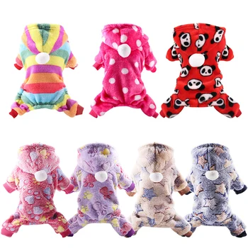 

Belmil Dog Clothes Pajamas Fleece Jumpsuit Winter Dog Clothing Four Legs Warm Pet Clothing Outfit Small Cat Star Costume Apparel