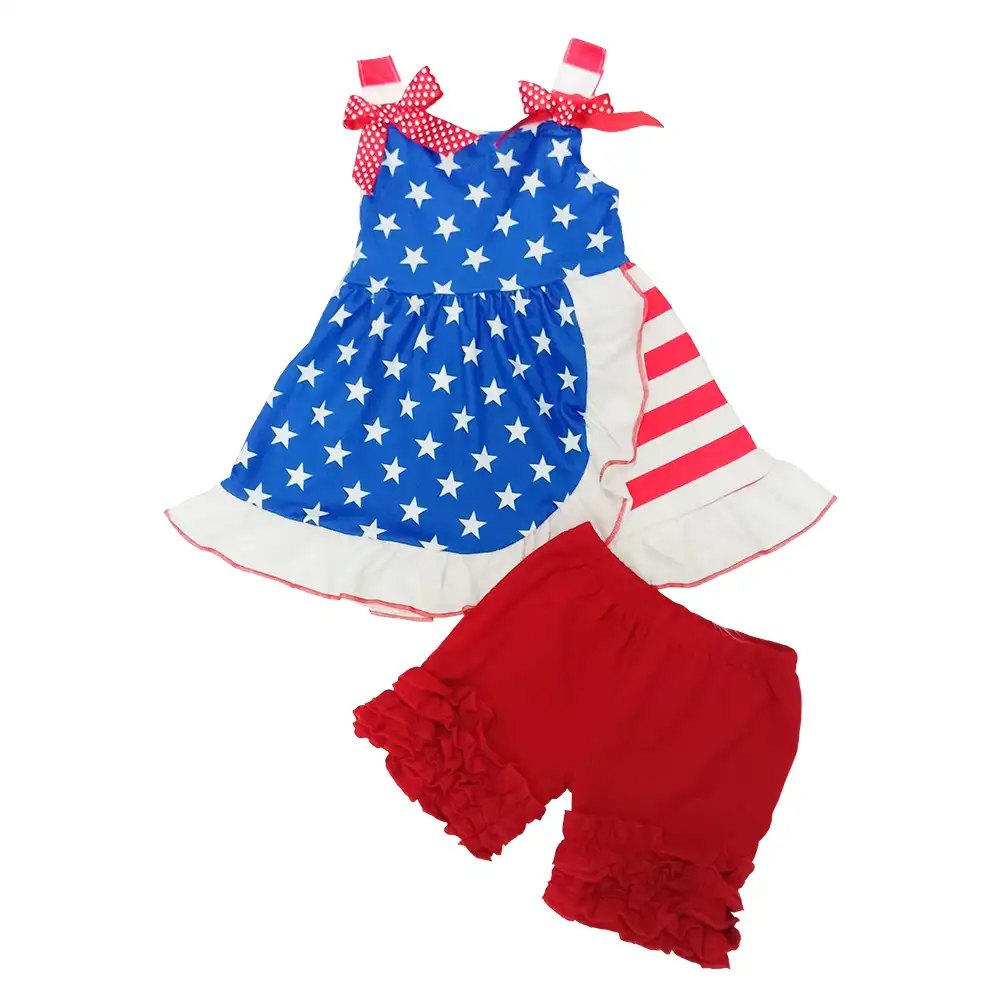Vetements D Ete Rts Pour Enfants Tenue De Boutique Patriotique A Rayures Bleu Etoile Rouge Blanc 2 Pieces 4 Juillet Aliexpress