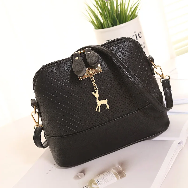 

Bags For Women 2020 Quality PU Leather Soft Face Women Bag Wild Shoulder Messenger Bag Quilted Shell Bag Cute Deer Pendant