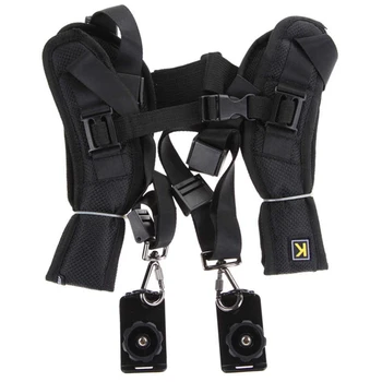 

Dual Camera Shoulder Strap Adjustable Quick Release Sling Fixed Camera Belt For 2 Cameras Digital DSLR Straps Free Shipping