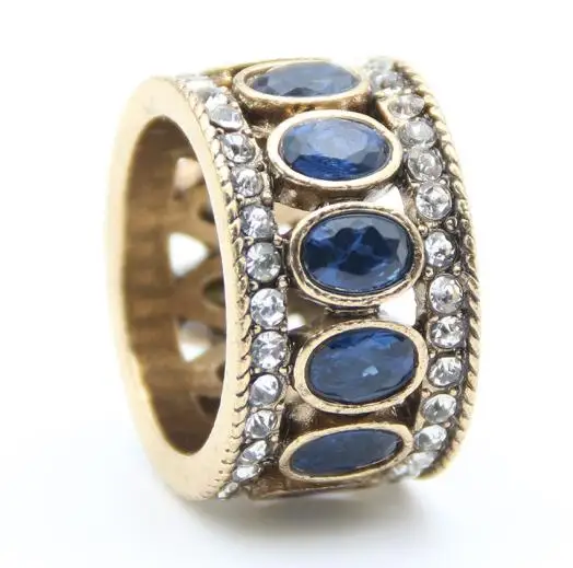 SUNSPICE, MS, Ретро стиль, золотой цвет, винтажные турецкие кольца на палец, овальная смола, Цезарь, корона, камень, кольцо, индийские этнические свадебные украшения, подарки - Цвет основного камня: BLUE2164