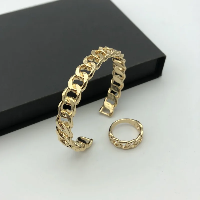 TOTASALLY Hit-Hop Women Bangles Simplicity Alloy Metal Chain-shape Cuff Bangle Bracelet Jewelry Gifts Dropship