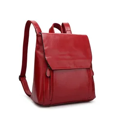 Genuine Leather Women Backpack Top Quality Female Leather Bags Fashion Shoulder Bags for Women Solid Color Designer Backpack