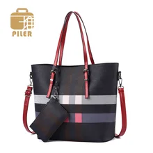 Piler, женская сумка, черная большая сумка-тоут, большая сумка-шоппер, кожаная сумка, женские композитные сумки, сумка на плечо, Женская Повседневная Сумочка-клатч