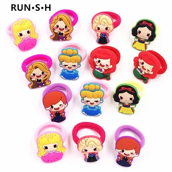 

10pcs Baby Girl Mickey Minnie Cartoon Mermaid Princess Lol Hair Accessories Band Headbands Elastic Hairwear Headband
