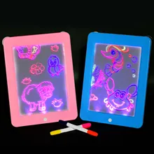 Детский ЖК-планшет, 3D светодиодный светящийся блокнот для рисования, доска для рисования, игрушки с 4 картами, 2 шт, ручки для рисования для детей ясельного возраста