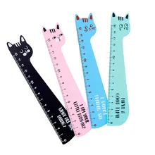 Règle de chat mignon à quatre couleurs, 1 pièce/lot, design d'étudiant, nouveauté, papeterie droite