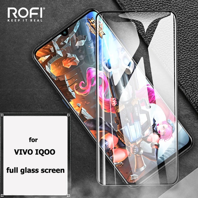 ROFI for Vivo IQOO Glass Screen Protector Game Player Special Tempered Original Fell Full Cover Protection | Мобильные телефоны и