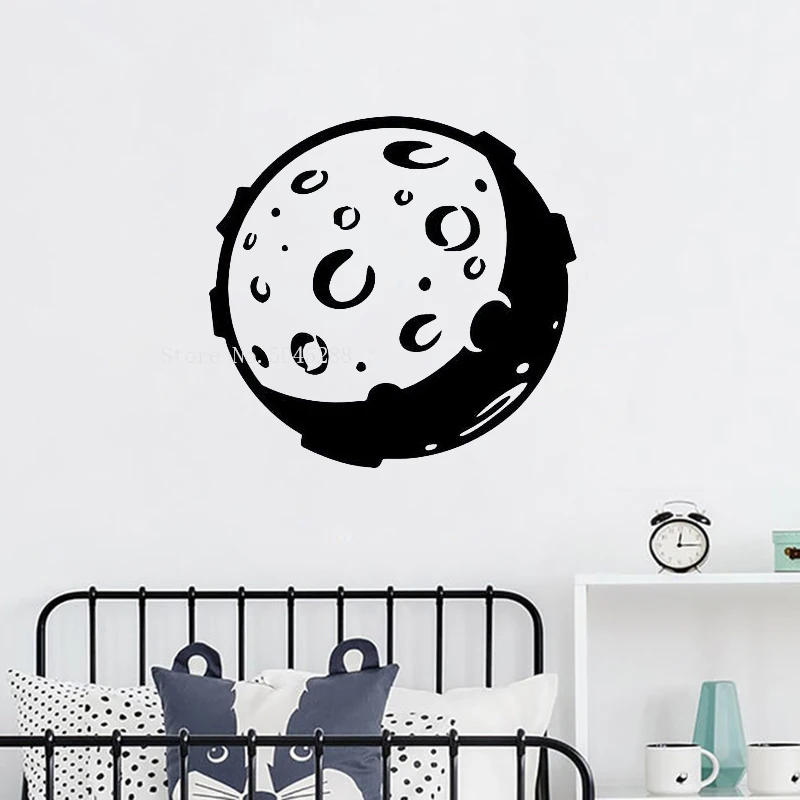 Cartoon Moon Wall Decals Vinyl Stickers Cute Space Planet Murals ...