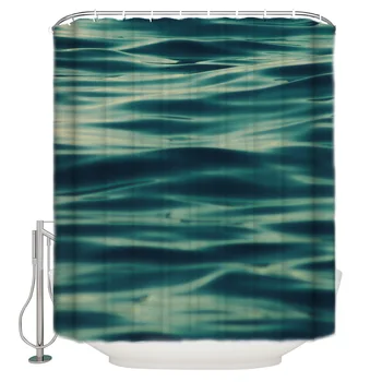 

WARMTOUR Shower Curtain Water Surface Texture Ripple Bath Curtains Bathroom Decor with Hooks