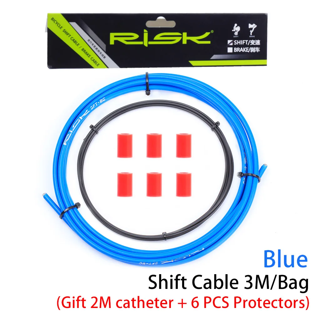 1 Bag Shift Blue Риска 3 метра велосипедный тормоз Корпус/переключения Корпус велосипед линия тормозного кабеля механизмы переключения передач для велосипеда линия трубки для MTB дорожный велосипед - Цвет: 1 Bag Shift Blue