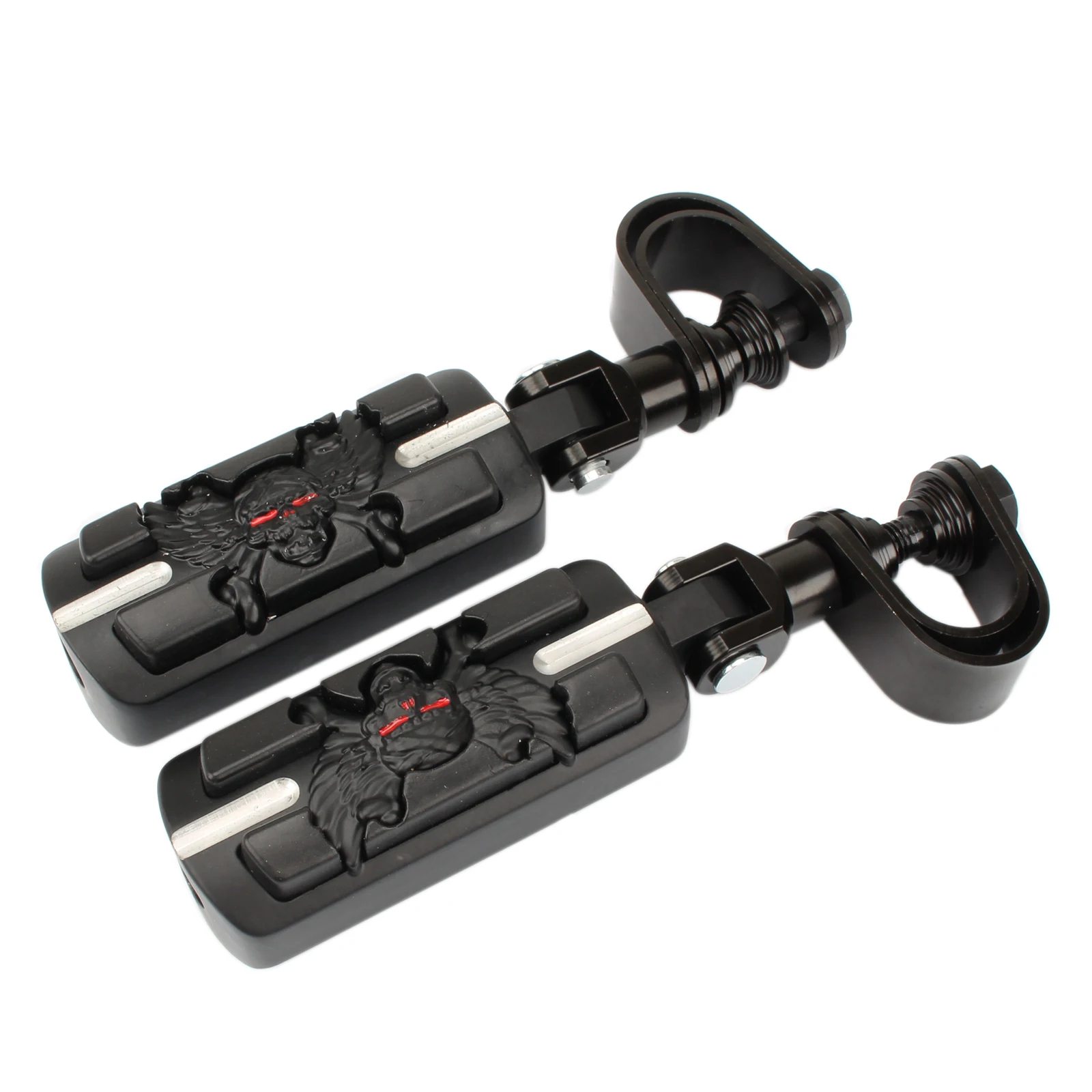 

1Pair Motorcycle Foot Pegs 1 1/4" Highway Engine Bar Guard Footpeg Frame Tube Footrest For Harley Chopper Bobber