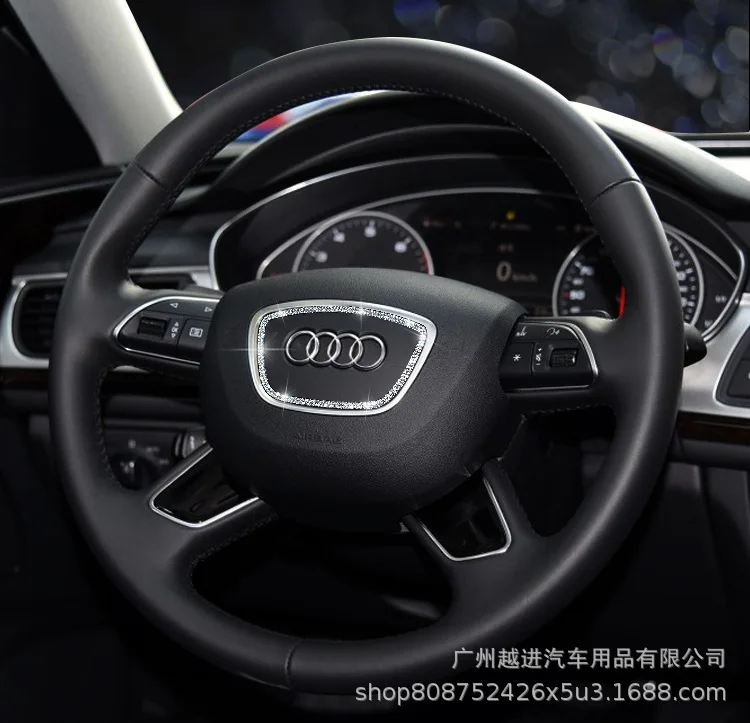 Только в Audi A4L/A3/A6L/Q5/Q3 внутренняя отделка модифицированный руль бриллиантовые наклейки Audi украшение блестящий обруч