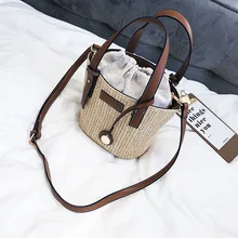 Термосумка Новая Стильная летняя пляжная соломенная сумка простое портативное ведро маленькая сумка на плечо модная сумка для кормления