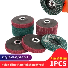 

4" Nylon Fiber Flap Polishing Wheel Grinding Disc 100x16mm Non-woven Scouring pad Buffing Wheel for Angle Grinder Sanding Disc