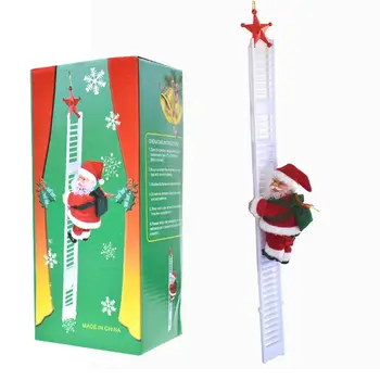 

Electric Santa Claus Climbing Ladder Doll Toy for Xmas Party Home Wall Decoratio