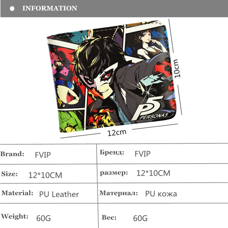 PS игровой кошелек Persona5 кошельки Мужской кошелек с карманом для монет