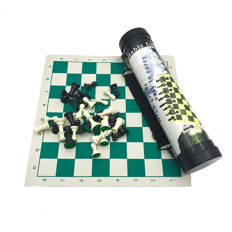 New High-quality Chess Games Set Portable Outdoor Sports Chess Games Shoulder Straps Travel Plastic Chess Pieces