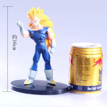 

Anime Dragon Ball Z Super Saiyan 3 Vegeta Gold Hair Blood Enchanted Trunks Goku PVC Action Figure DBZ Collection Model 16cm