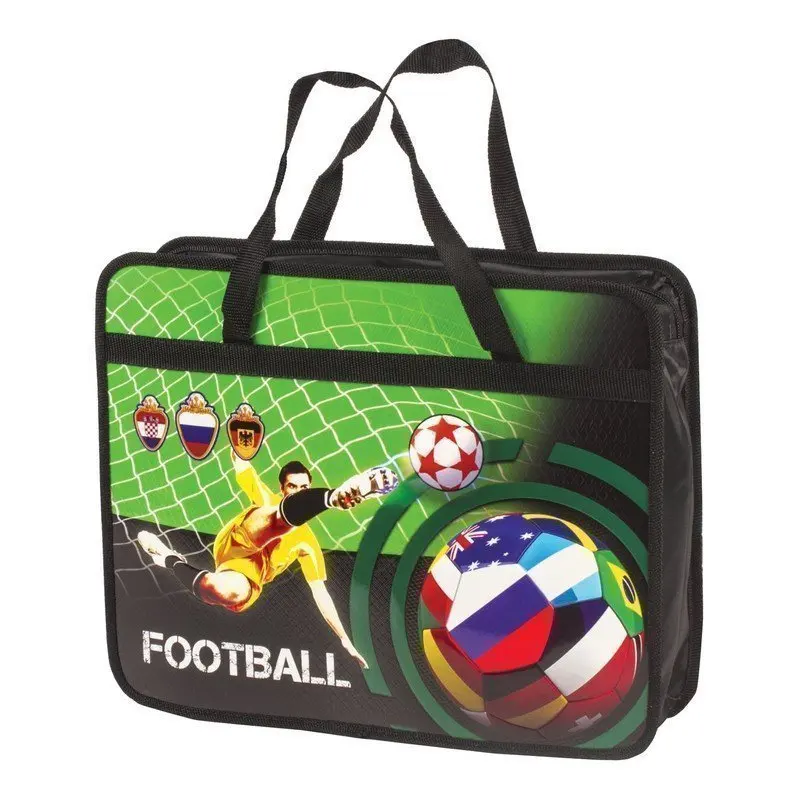 Папка с ручками А4 ламинированный картон цветная печать тиснение молния сверху