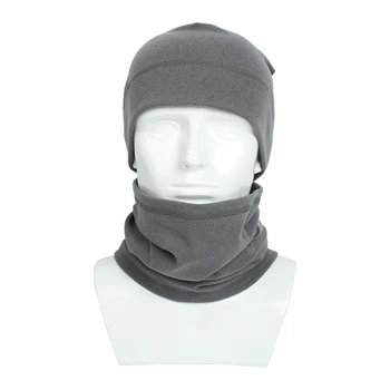 

2 Pieces Men Women Winter Beanie Hat Circle Scarf Set Faux Fleece Solid Color Windproof Skull Cap Multifunction Neck Gaiter Face