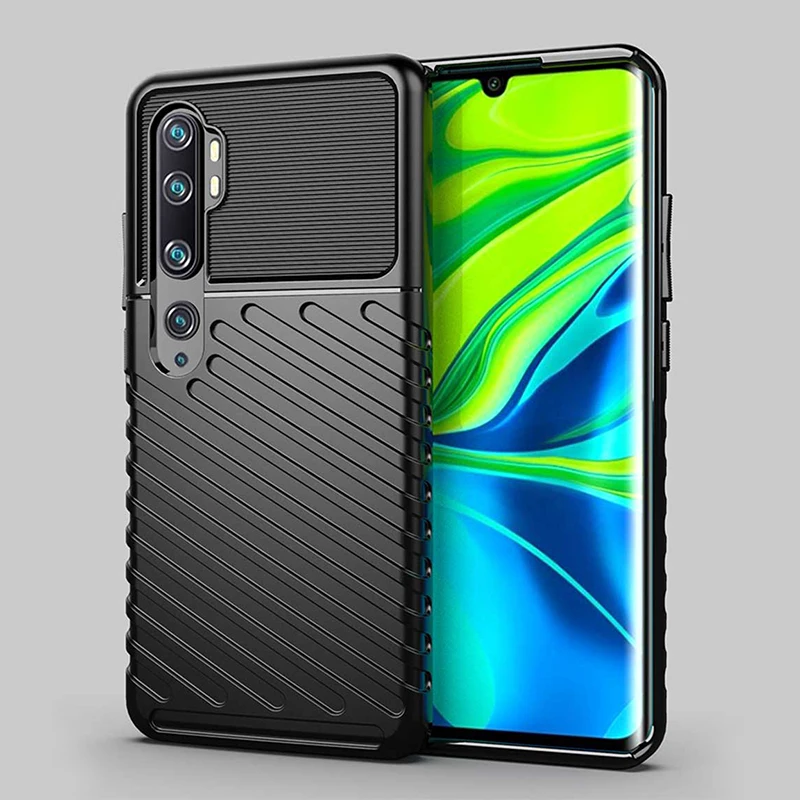 Hacrin противоударный чехол для Xiaomi mi note 10 чехол mi litary класс противоударный ТПУ Прочный чехол для Xiaomi mi cc9 pro/note 10 Pro - Color: Black