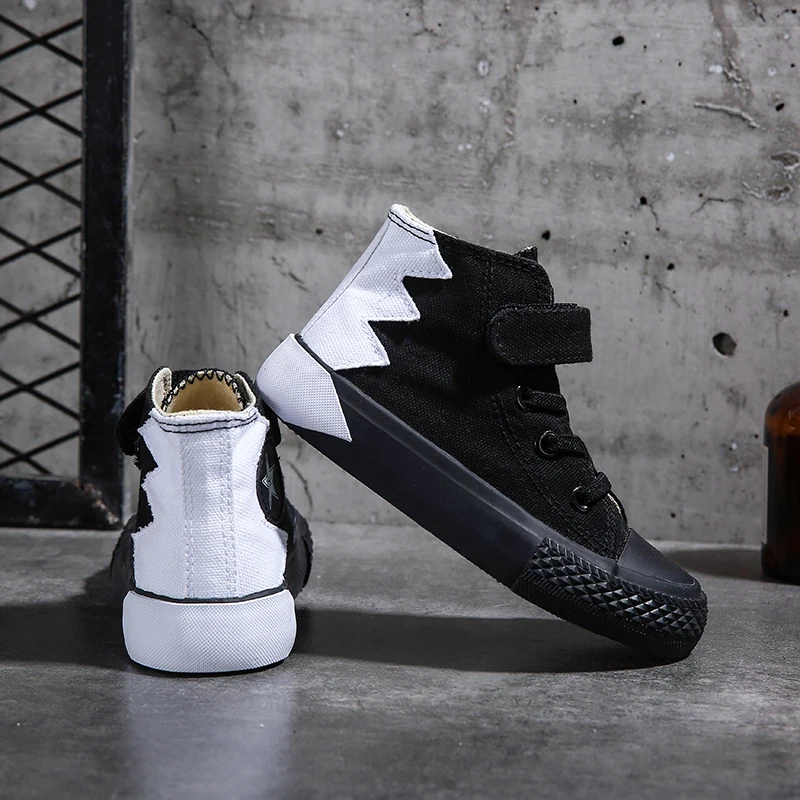 

High Top Canvas Shoes Kids Girls Boys School Casual Loafers Sneakers Skateboarding Shoes Flats Children Canvas Casual Sneakers