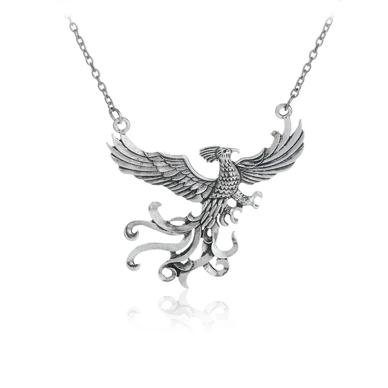 

2020 New Fashion Color Chain Bird Anim Movie Jewelry Dumbledore's Pet Phoenix Fawkes Pendant Bird Choker Necklace