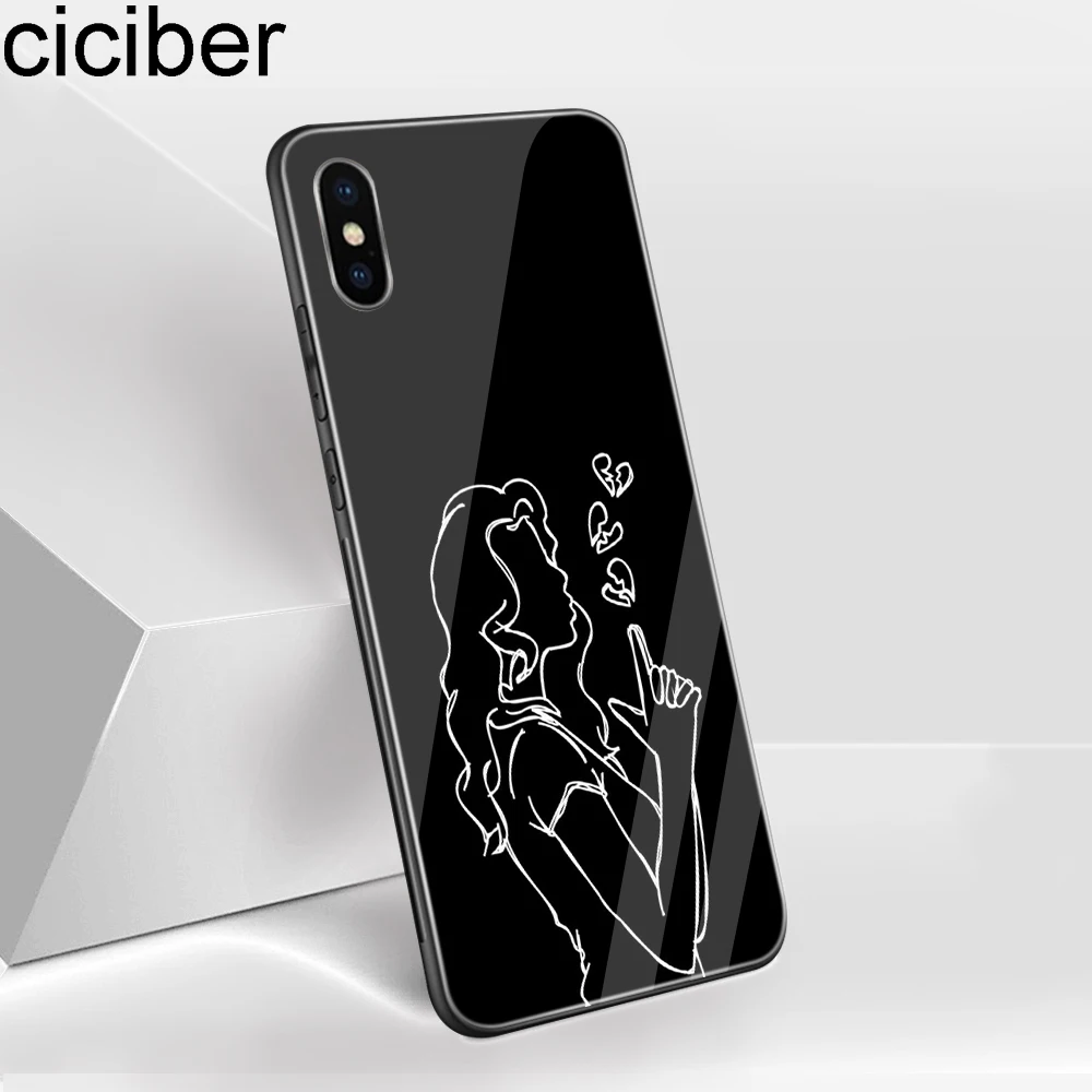

ciciber Heart Flower Phone Case For iphone 11 Pro Max X XR XS Max Tempered Glass Cover Cases for Iphone 7 8 6 6S Plus Funda Capa