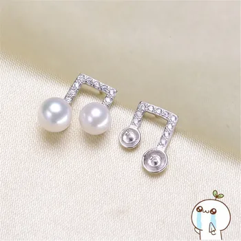

HOT 925 Silver Plating Earrings Findings Stud Earrings Settings Mountings Parts Mounts For Pearl Jade Corals Stones Beads