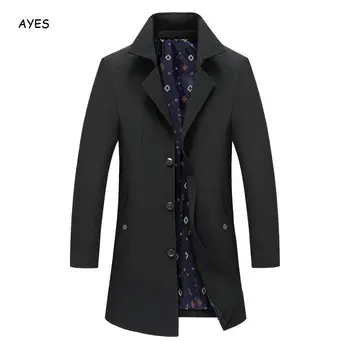 

Men Jacket Coat Fashion Trench Coat Outerwear New Spring Autumn Casual Fit Overcoat Jacket Male Trench Jacket Business Coat Male