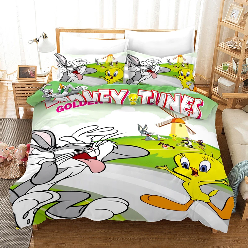 Bedding Set Catoon Movie 3D Rabbit Bunny Anime Duvet Cover Set for Kids Twin Full Queen King Size Comforter Bedding Sets