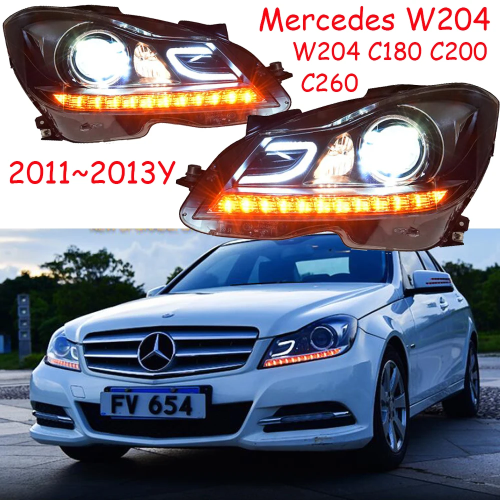 2011~ 2013 автомобильный головной свет bupmer для Mercedes Benz W204 фары C180 C260 C200 автомобильные аксессуары светодиодный скрытый туман Benz W204 фары