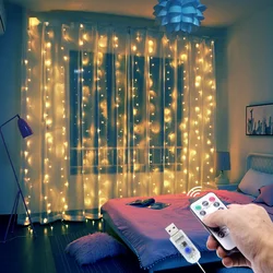 Smart Light Strip LED Curtain Garland USB String Lights Fairy Festoon with Remote Christmas Wedding Holiday New Year Decoration