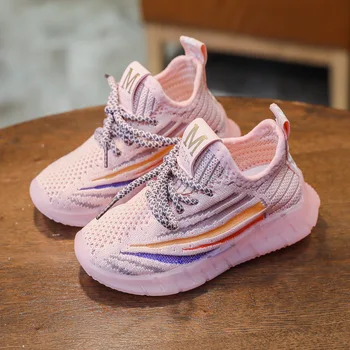 

Autumn Children Sneakers 2020 Fashion Kids Soft Sport Shoes Child Breathable Shoes For Boys Girls Baby Mesh Canvas Shoes D542