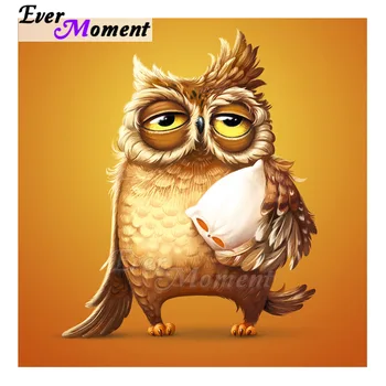 

Ever Moment Diamond Painting Full Square Sleepy Owl With Pillow Yellow Tone Wall Decor Diamond Mosaic Handmade Craft Gift 5L379