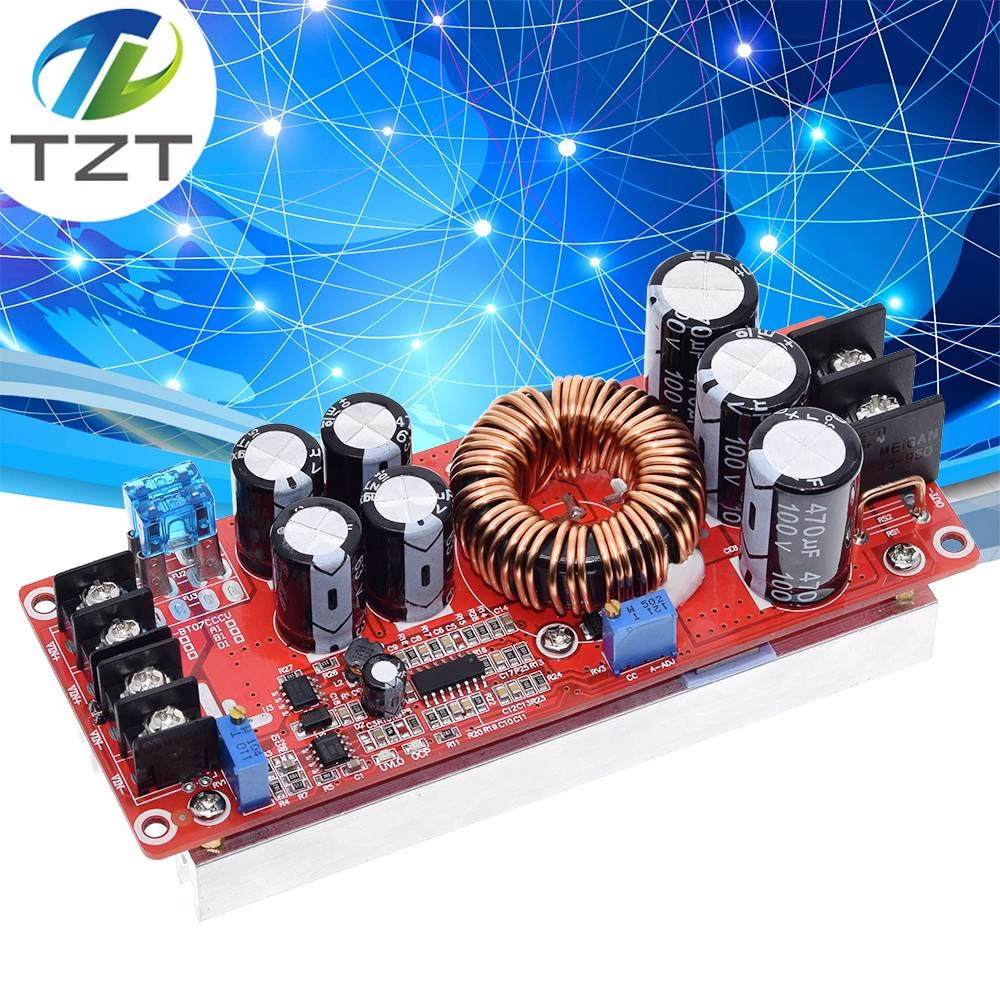 Módulo de alimentação step-up do impulso do conversor da c.c. de tzt 1200w 20a em 8-60v para fora 12-83v