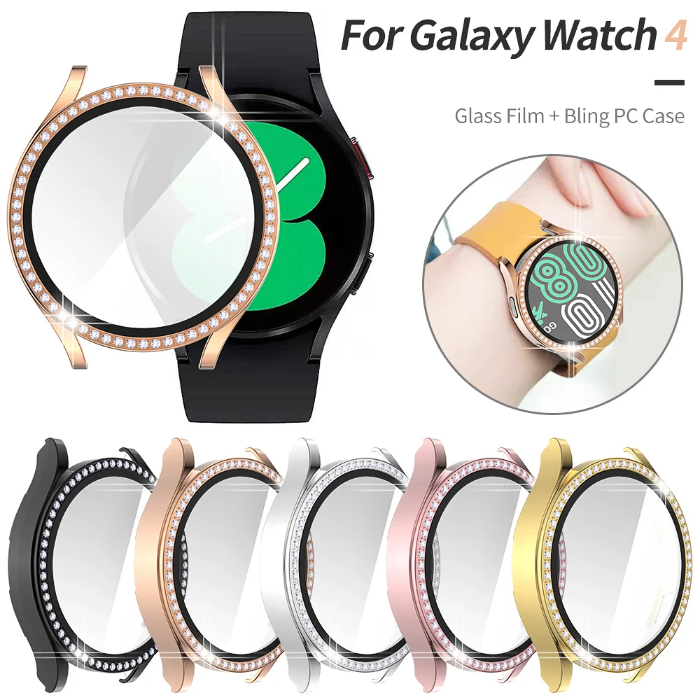 Защитная пленка для экрана + чехол Samsung Galaxy Watch 4 40 мм 44 Active 2 Женский Блестящий